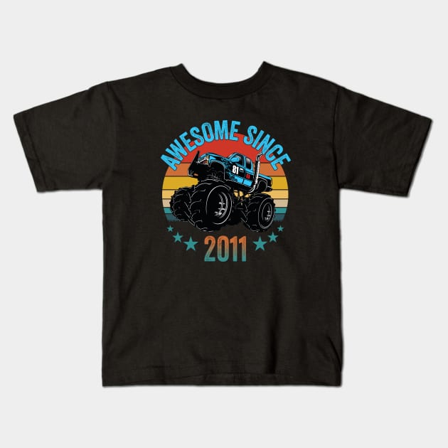 12th Birthday - Awesome Since 2011 Kids T-Shirt by Kudostees